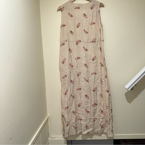 Women’s Vintage April Cornell Tan Cream Soft Floral Tank Top Maxi Dress Size: S - Picture 11 of 16
